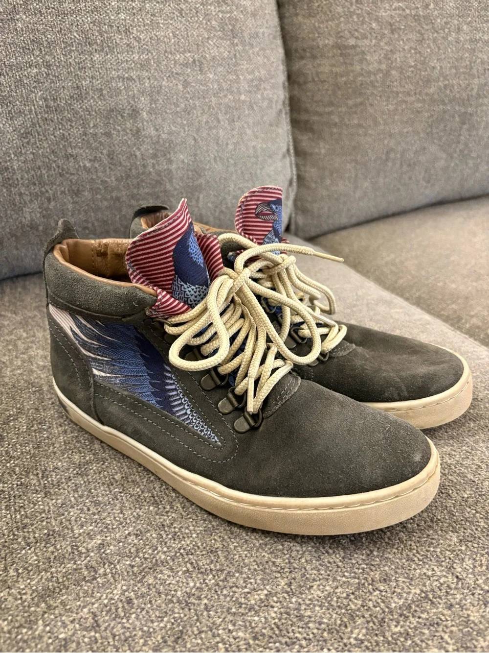 inkkas Suede Chukka Camping Boots with Blue Eagle Wing - Men’s 7 or Women’s 9